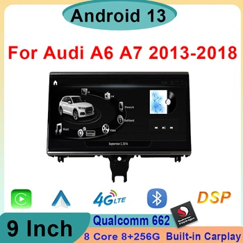 9 Palcový Qualcomm 662 Android13 8+256G Auto Multimediálny Prehrávač Pre Audi A6, A7 A7 roky 2013-2018 4G Wifi Carplay Stereo GPS Auto Rádio DSP - Obrázok 1  