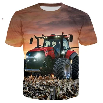 Móda 3D Tlač Truck Traktor T-Shirts Mužov Streetwear Oblečenie Príležitostné Letné Tričko pre Ženy Príliš Krátky Rukáv Topy Tees - Obrázok 1  