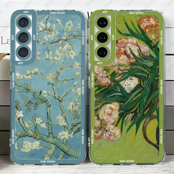 Puzdro Pre Samsung Galaxy S20 S21 S22 S23 FE Plus Ultra Mäkké Pokrytie Van Gogh Art Kvety - Obrázok 1  