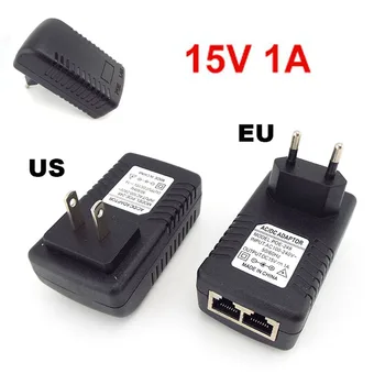 KAMEROVÝ Bezpečnostný Dohľad PoE Napájanie 15V 1A POE elektrickej siete POE Injektor Ethernet Adaptéry pre IP Telefón s Fotoaparátom NÁS EÚ Plug q - Obrázok 1  