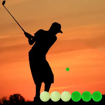 6Pcs Svetelný Noc Golf Loptu Žiariace v Tme Gumy Golf Noc Svietiť Gule na prípravu Biť Praxi Golfista Darček - Obrázok 2  