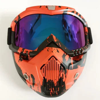 V zime Teplé Motocykel Koni Okuliare na Koni Maska Anti-fog Proti UV žiareniu, Vetru Tvár Masku snežných skútrov Okuliare Jazdecké Príslušenstvo - Obrázok 2  