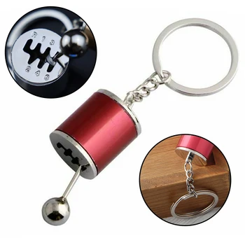 1X Auto Gear Box Keychain Pre Mužov, Ženy Imitácia 6 stupňovou manuálnou Styling Keyring Gombík Shift Stick Darček Interiérové Doplnky Krúžky - Obrázok 1  