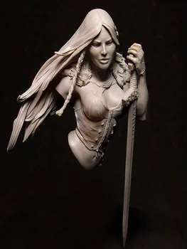 1/10 dávnych žena bojovník s mečom poprsie (BEZ STOJANA ) Živice obrázok Modelu súpravy Miniatúrne gk Unassembly Nevyfarbené - Obrázok 2  