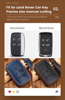 Dandkey pravej Kože Kľúča Vozidla Prípade Jaguar Keychain Pre Land Rover Range Rover LR2 LR4 Objav Velar - Obrázok 2  