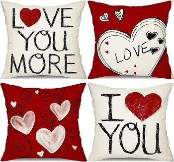 Valentína obliečka na Vankúš Červeným Srdcom ťa Milujem Obliečky na Vankúš valentínska Výzdoba obliečka na Vankúš Domov Gauč Dekorácie - Obrázok 1  