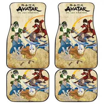 Avatar Posledný Airbender Anime Auto Podlahové Rohože Avatar Posledný Airbender Kompletnú Sadu 4-Kus Vpredu & Vzadu Auto Podlahové Rohože - Obrázok 1  