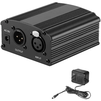 phantom napájaním 48V dodanie live vysielanie zvuková karta, nabíjačka mikrofón napájanie adaptér kondenzátorových mikrofónov - Obrázok 1  