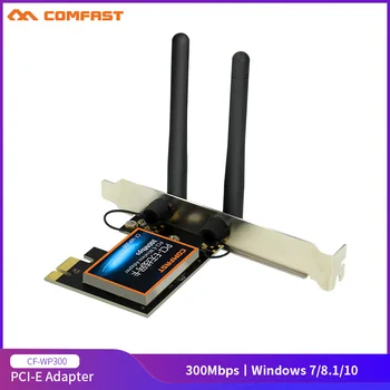 300Mbps Vysoká Rýchlosť PCI-E Adaptéra Bezdrôtového pripojenia 802.11 n Ploche WiFi Prijímač a Vysielač s 2*3dBi Anténa pre Win7/8/10/11 - Obrázok 1  