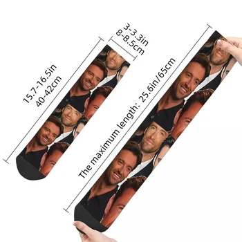 Všetky ročné obdobia Posádky Pančuchy Hugh Jackman Photo Collage Ponožky Harajuku Zábavnej Dlhé Ponožky Príslušenstvo pre Mužov, Ženy, Vianočné Darčeky - Obrázok 2  
