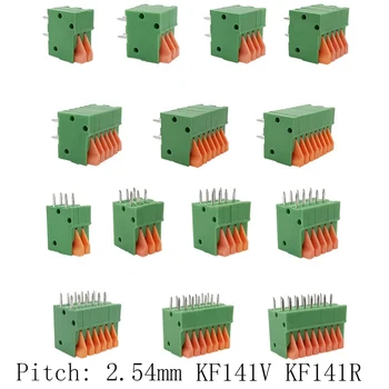 5/10Pcs KF141V KF141R 2.54 mm Ihrisku Rovno/Ohnuté Pin Terminálu Bloky 2/3/4/5/6/7/8/9/10Pin PCB Terminály Konektor Zelená - Obrázok 1  