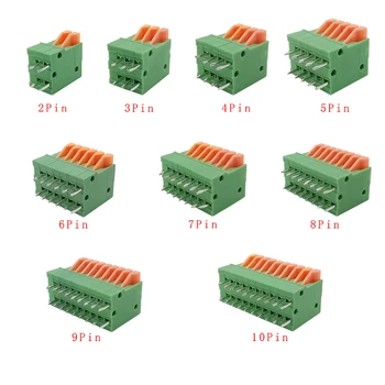 5/10Pcs KF141V KF141R 2.54 mm Ihrisku Rovno/Ohnuté Pin Terminálu Bloky 2/3/4/5/6/7/8/9/10Pin PCB Terminály Konektor Zelená - Obrázok 2  