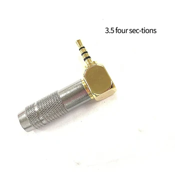 3,5 mm Jack 3 Pól Audio Konektor Slúchadlá Spájať Adaptér HiFi Stereo Slúchadlá Spájky Drôtu Konektor 90 ° Ohyb Plug - Obrázok 2  