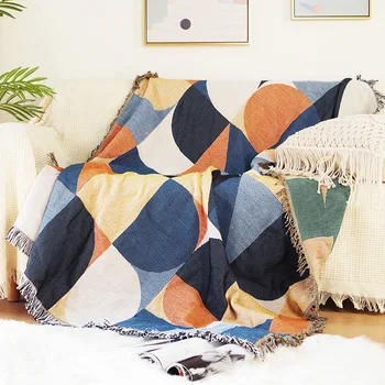 Nordic farebné gauč deka pre obývacia izba dekoratívne gauč uterák Voľný čas, prikrývka, prehoz cez posteľ piknik mat gobelín drop shipping - Obrázok 2  