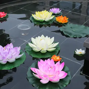 18 cm Plávajúce Umelé Lotus Falošné Rastlín DIY lekna Simulácia Lotus Domov Záhradné Dekorácie Vonkajšia Výzdoba pre Bazén, Rybník - Obrázok 2  