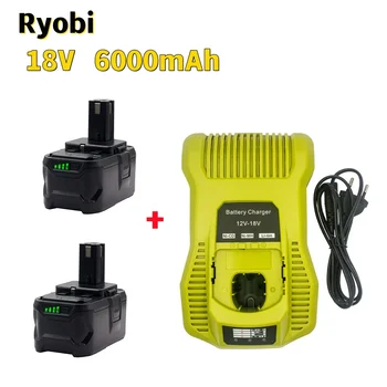Zadarmo ShippingReplace Ryobi ONE18V Wireless Power Nástroj BPL1820 P108 P109 P106 RB18L50 RB18L40 Lítium-Iónová Batéria 6000mAh - Obrázok 1  