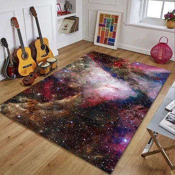 Móda moderné nádherná hviezdna obloha oblasti koberec priestor vesmíru koberec obývacej izby, spálne, kuchyne, nočné koberce, rohože vlastné - Obrázok 1  