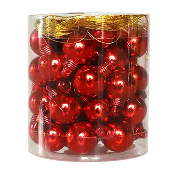 Mini 40Pcs Krásny Vianočný Strom Dekorácie Loptu Prívesok Plastové Vianočné Farebné Gule Nerozbitné Strana Dodávky - Obrázok 2  
