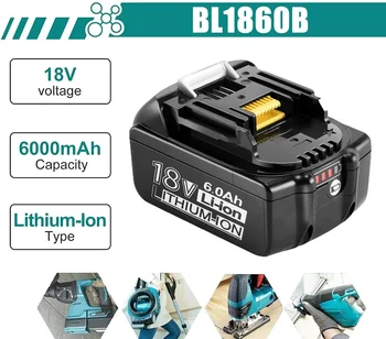 BL1860B 18V 6000MAH nabíjateľná batéria lítium-iónová batéria náhradná batéria pre MAKITA BL1860B BL1880 BL1830 BL1850 BL1860B - Obrázok 2  