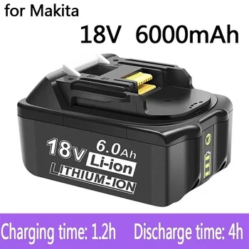 100% Originálne Pre Makita 18V 6000mAh Nabíjateľná Náradie Batérii s LED Li-ion Výmena LXT BL1860B BL1860 BL1850 - Obrázok 1  