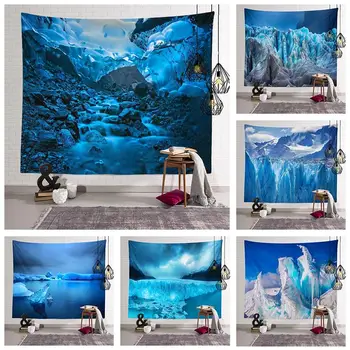 Spálňa Steny V Obývacej Izbe Pozadí Dekorácie Gobelín Antarktický Ľadovec Gobelín Blue Sky Nástenné Gobelíny Domova Gobelín - Obrázok 1  