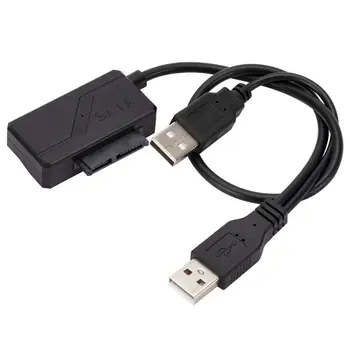 DVD Rom, USB Adaptér Sata 13 Kolíkový Adaptér Optického USB2.0 Adaptér 6P+7P SATA Na USB a Optickej Jednotky USB Line SATA do USB Kábel Adaptéra - Obrázok 1  