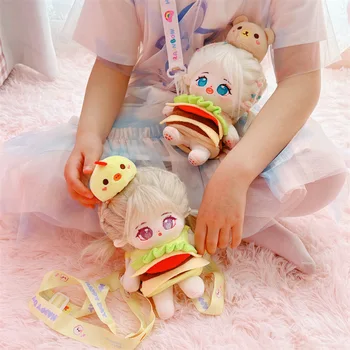 Bavlna 20 cm Bábiku Baby Oblečenie Hviezda Bábika Nahé Baby Kačica Medveď Hamburger Vak, Baby Vak Kríž márnici Oblečenie - Obrázok 2  