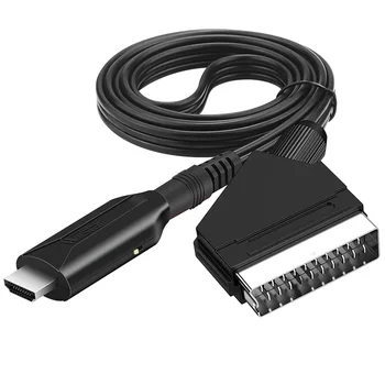 SCART HDMI Prevodník s Káblom HD 720P/1080P Video Prepínač Audio Converter Adaptér pre HDTV DVD /PS3/NTSC/PAL - Obrázok 2  