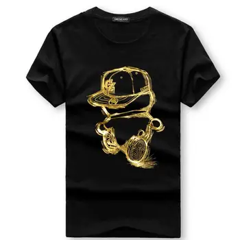 Pánske letné krátky rukáv Ležérne pánske bavlnené tričko Zlato postavy cartoon vytlačené voľné T-shirt - Obrázok 2  