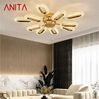 ANITA Stropné svietidlo Nordic Tvorivé Zlaté Krúžky Lampy, Svietidlá, Domov pre bývanie, Jedáleň Dekorácie - Obrázok 1  