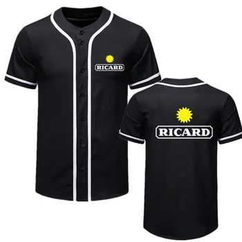 2023 Lete Nové RICARD Logo Vytlačené Prispôsobiteľné Pozdĺžne Mužov Krátky Rukáv Košele T O Krk, Voľný čas Človek, T-shirt, Shirt Cardigan Topy - Obrázok 1  