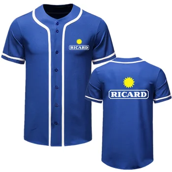 2023 Lete Nové RICARD Logo Vytlačené Prispôsobiteľné Pozdĺžne Mužov Krátky Rukáv Košele T O Krk, Voľný čas Človek, T-shirt, Shirt Cardigan Topy - Obrázok 2  