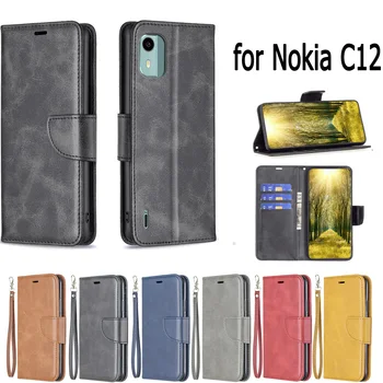 pre Nokia C12 puzdro coque Flip Peňaženka, Mobilný Telefón Prípadoch sa Vzťahuje Tašky Sunjolly pre Nokia C12 Prípadoch pre Nokia C12 Kryt - Obrázok 1  