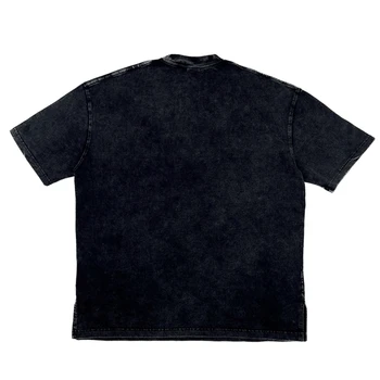 Vintage Terry Krátky Rukáv T-Shirt Kanye Bočné Rozparky Tee Mužov Unisex Streetwear - Obrázok 2  
