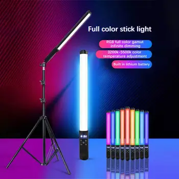 RGB Video Light Stick Prútik Strán Farebné LED Lampa Vyplniť Svetla Ručné Blesk Speedlight Fotografie Osvetlenie S použitím Statívu Stojan - Obrázok 2  
