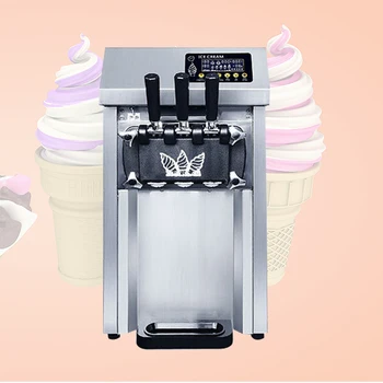 Obchodné Soft Ice Cream Stroj 3 Chutí Sladké Šišky Mraziace Zariadenia Automat Ploche Ice Cream Maker - Obrázok 1  