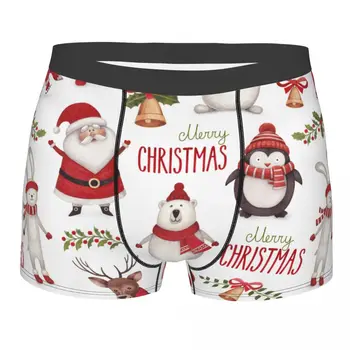 Novinka boxerky Nohavičky Nohavičky Mužov Cute Santa Claus, Vianočné Zimné Bielizeň Priedušná Spodky pre Homme Plus Veľkosť - Obrázok 1  
