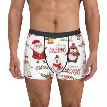 Novinka boxerky Nohavičky Nohavičky Mužov Cute Santa Claus, Vianočné Zimné Bielizeň Priedušná Spodky pre Homme Plus Veľkosť - Obrázok 2  