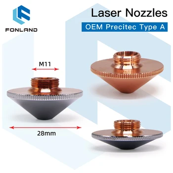 FONLAND Laser Tryska Single/Double Layer Dia.28mm H15/11 mm Kaliber 0.8 - 6.0 pre Precitec WSX HANS Vlákniny Laserové Rezacie Hlavy - Obrázok 1  