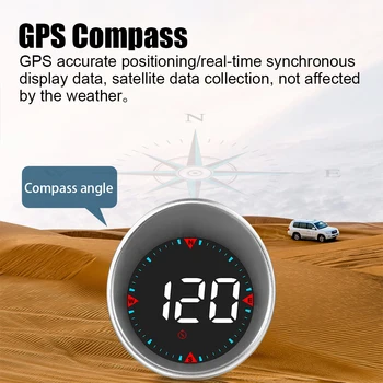 GPS Kompas Univerzálny Auto Head Up Display LED Podsvietenie G5 USB HUD Rýchlomer RPM MPH Digitálny Budík Nastaviť Auto Príslušenstvo - Obrázok 2  