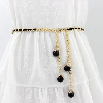 Pás reťazca žien jemné perly, dekorácie s šaty pás žien kórejský módne kovové pás sukne GM052 - Obrázok 1  