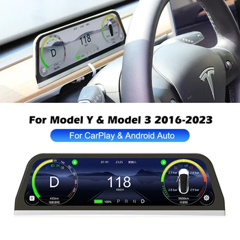 Pre Tesla Model 3 Y Head-Up Display 9.66 Palcový Dotykový Displej HUD s Bezdrôtové Carplay Android Auto Reproduktor Rýchla Navigácia Moc - Obrázok 1  