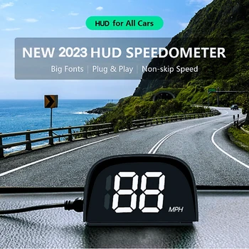 Univerzálny Auta GPS Head Up Display Pre Všetky Auta, Digitálny Rýchlomer HUD Plug and Play Big Font Auto Elektronika Príslušenstvo Rýchlosť - Obrázok 2  