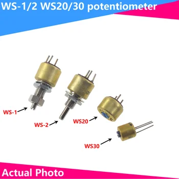 WS-1/2 WS20/30 potenciometer s blokovacím 1K 2.2 K 4K7 2K2 4.7 K 10K 47K 100K organické tuhé - Obrázok 1  