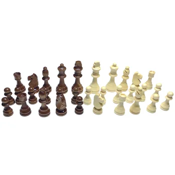 32 Ks Šachové Figúrky Drevené Doskové Hry Príslušenstvo Bambusu Vzdelávacie Hračky pre Deti, - Obrázok 1  
