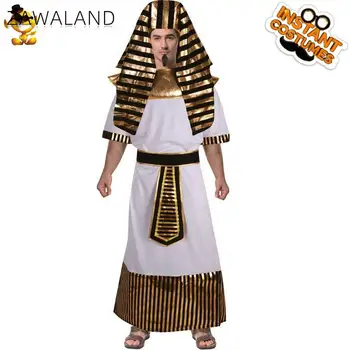 Zawaland Mužov Egypt Pharaonic Cosplay Kostým Karneval Dovolenku Strany Oblek s Klobúkom Muž Fáze Výkonu Oblečenie Arábia Župan - Obrázok 1  