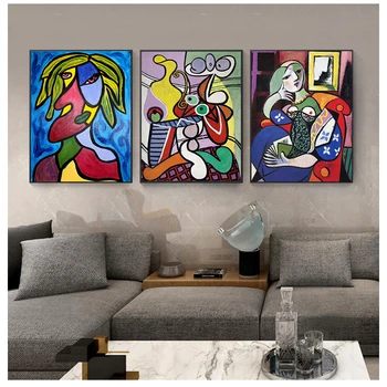 Obývacia Izba Domov Dekoratívne Spálňa Decor Č Rám Picasso Ženy Abstraktné Plátno Art Print Maľovanie Plagátu Na Stenu Obrázky - Obrázok 1  