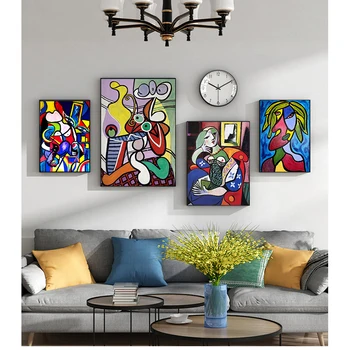 Obývacia Izba Domov Dekoratívne Spálňa Decor Č Rám Picasso Ženy Abstraktné Plátno Art Print Maľovanie Plagátu Na Stenu Obrázky - Obrázok 2  