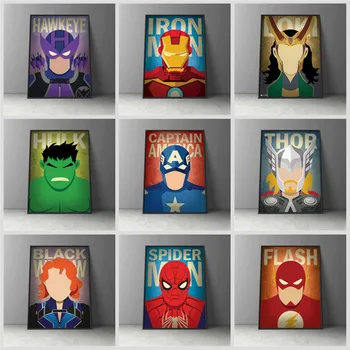Maliarske plátno Marvel Avengers Kapitán Amerika Plagáty a Tlačí na Steny Umenie Obrázok pre život Deti Miestnosti Domova Cuadros - Obrázok 1  