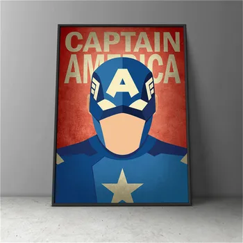 Maliarske plátno Marvel Avengers Kapitán Amerika Plagáty a Tlačí na Steny Umenie Obrázok pre život Deti Miestnosti Domova Cuadros - Obrázok 2  